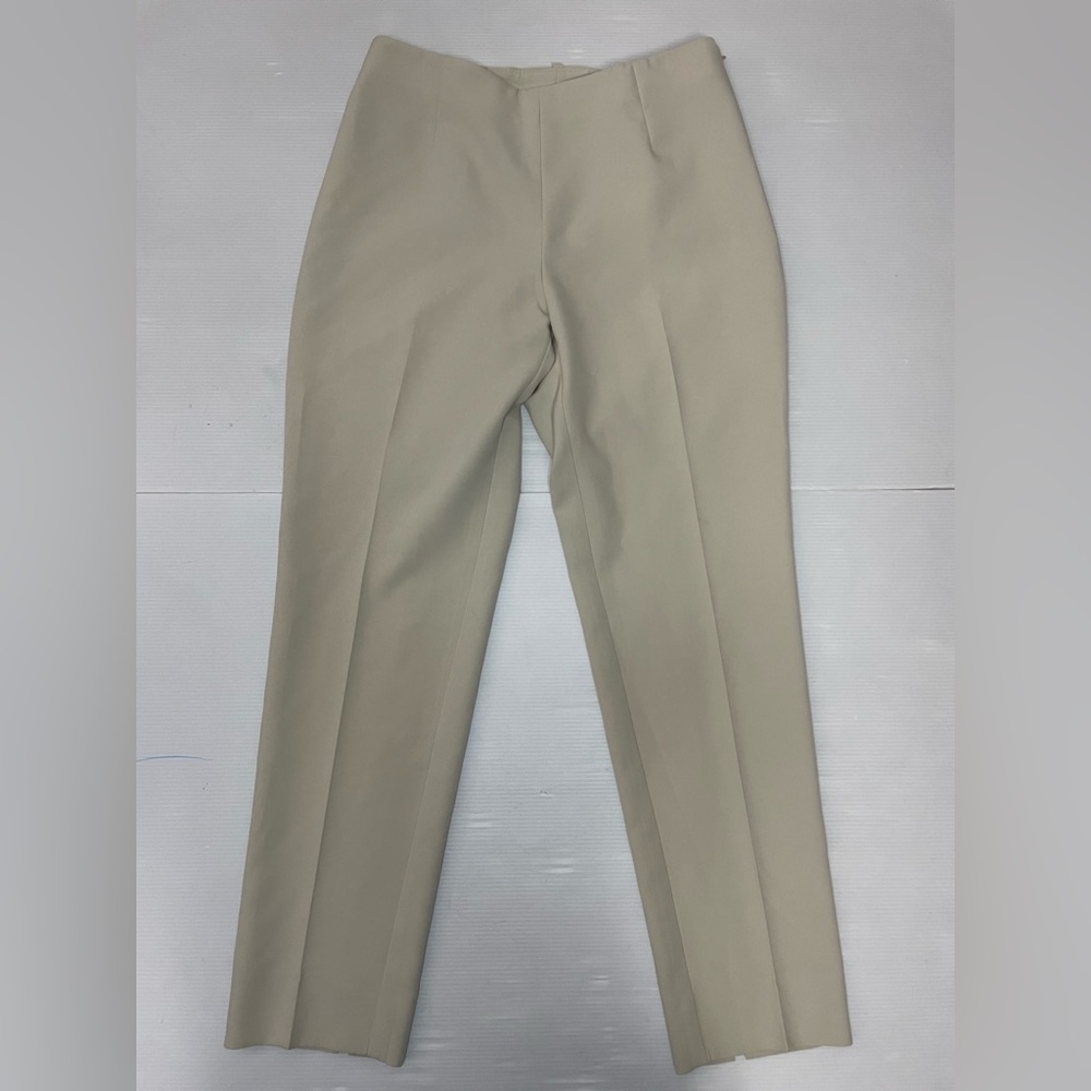 Berwich Cream Italian Trouser Cropped Ankle Dress Pants Size Italy 42 US 8